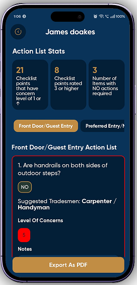 Client Detail screen