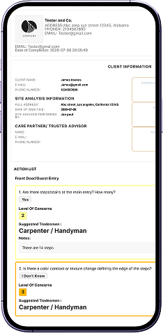 Action List Stats screen
